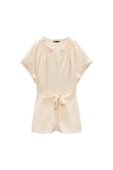 BELTED PLAYSUIT