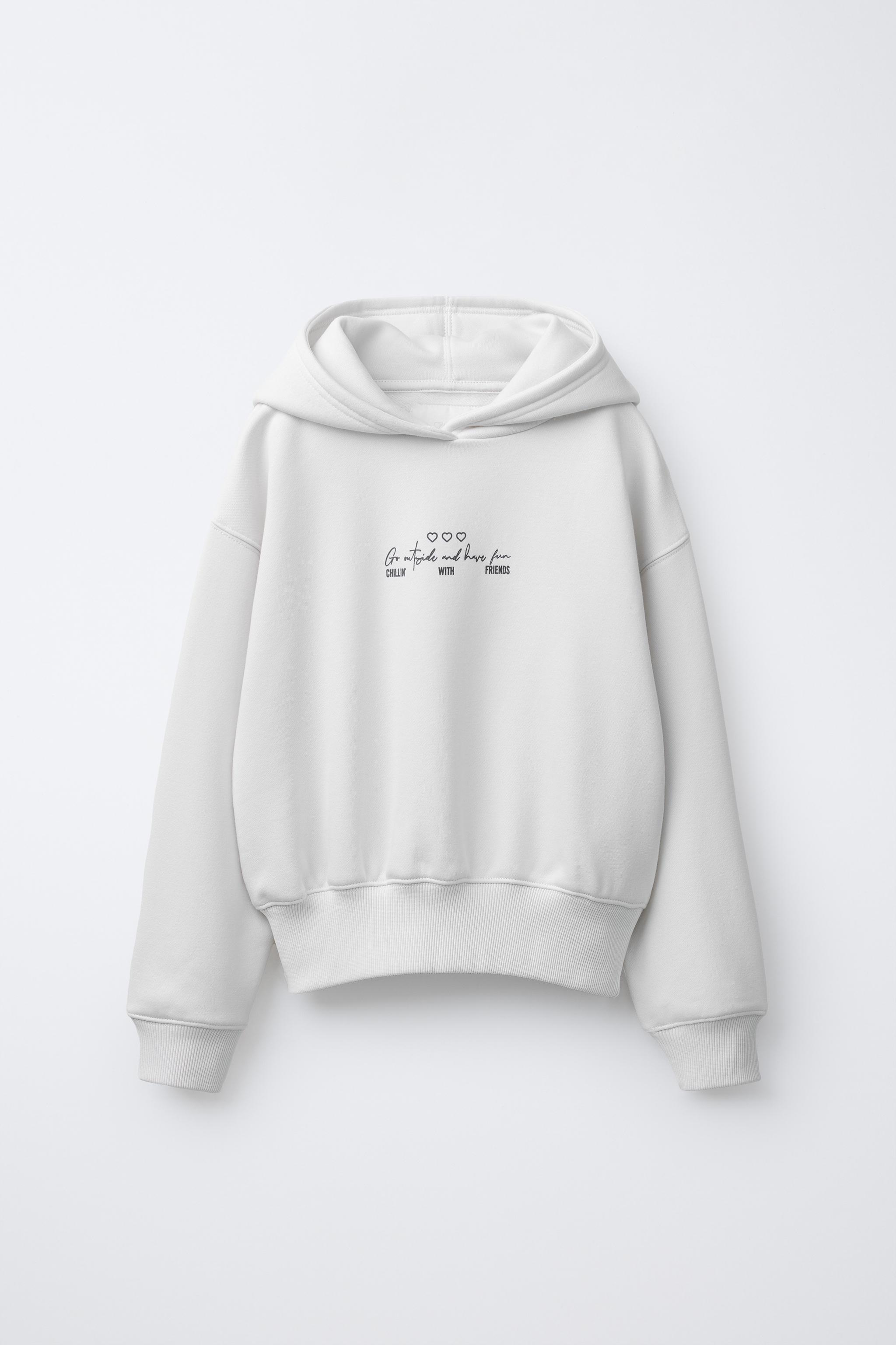 ♡ℛ♡ TEXT HOODIE SWEATSHIRT - Ecru | ZARA United States
