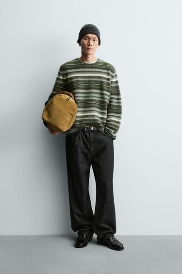 STRIPED JACQUARD JUMPER - Greens by Zara