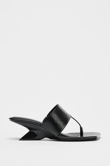 Zara ASYMMETRIC WEDGE HEELS - Black