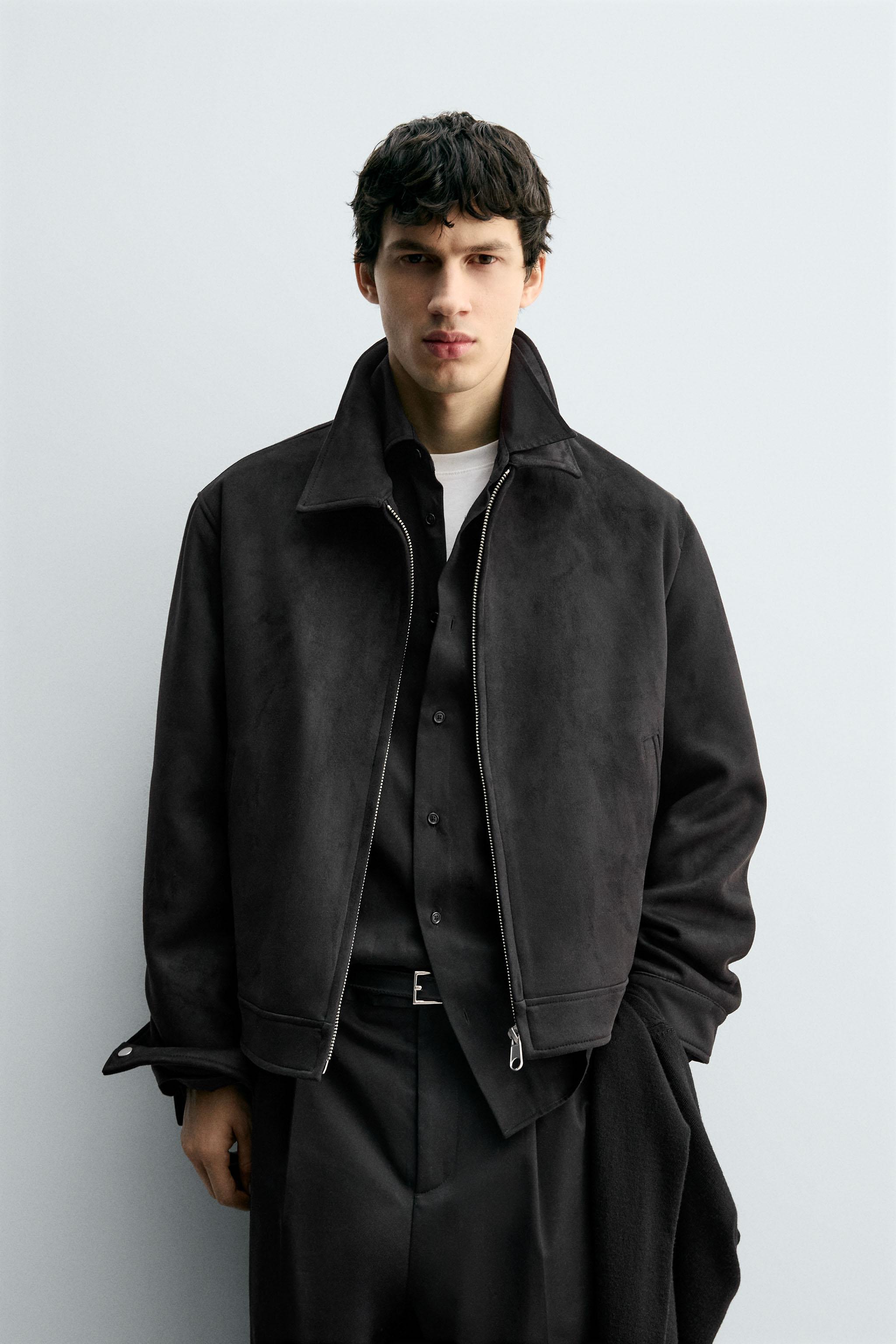 REGULAR FIT FAUX SUEDE JACKET