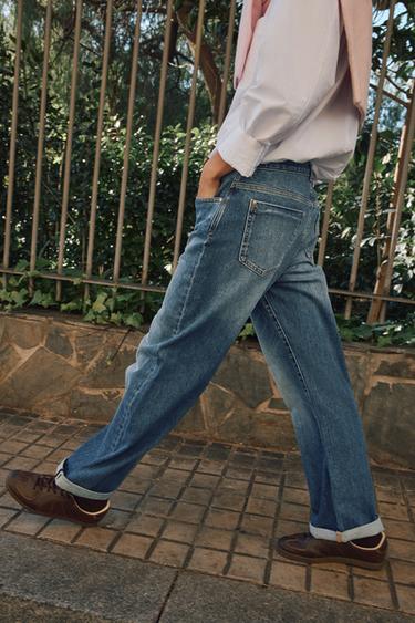 JEAN Z1975 RELAXED FIT TAILLE HAUTE AVEC REVERS - Bleu de Zara - Image 2