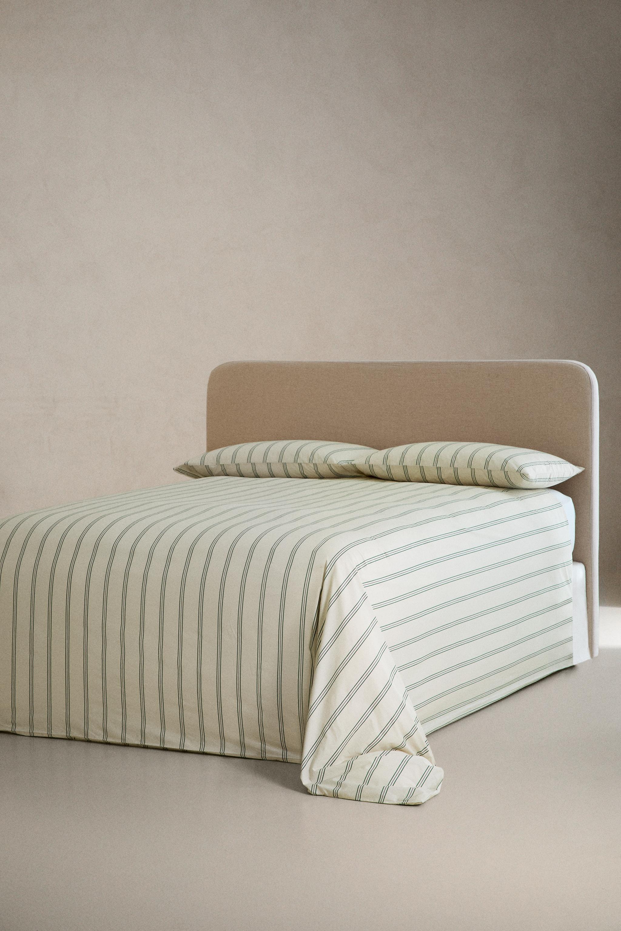 STRIPED PERCALE DUVET COVER (300 THREAD COUNT)