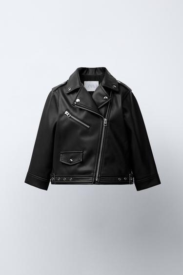 BLOUSON EN MATIÈRE SYNTHÈTIQUE - Noir de Zara - Image 0