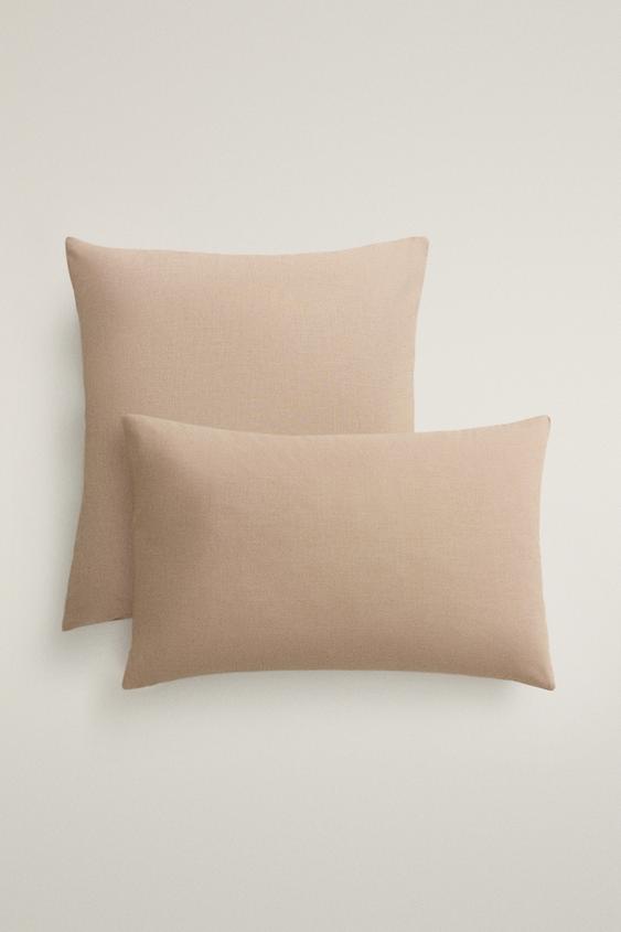 TAIE D’OREILLER COTON MINI PIED-DE-POULE - Beige de Zara - Image 0