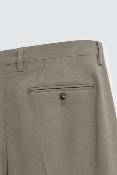 PANTALON DE COSTUME STRUCTURÉ - Marron / Taupe de Zara - Image 7