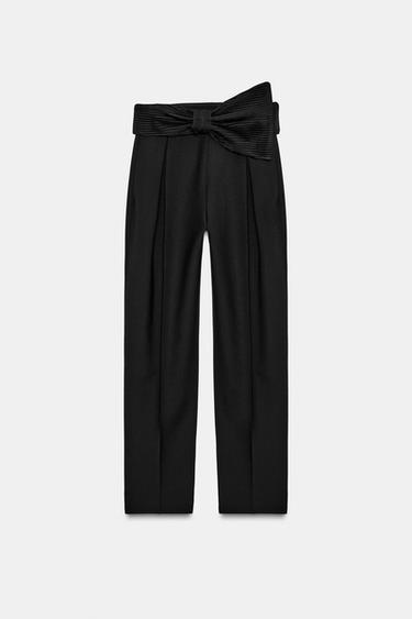 PANTALON AVEC CEINTURE À NŒUD ZW COLLECTION LIMITED EDITION - Noir de Zara - Image 6