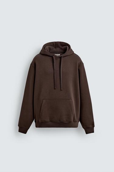MOLETOM BÁSICO HEAVYWEIGHT COM CAPUZ - Marrom da Zara
