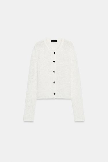 GILET EN MAILLE ÉPAISSE - Écru de Zara - Image 2