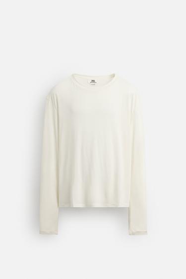 CAMISETA DE LYOCELL LIMITED EDITION - Branco-marfim da Zara