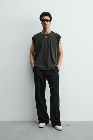 CAMISETA TANK LAVADA - Antracita oscuro de Zara - Imagen 0