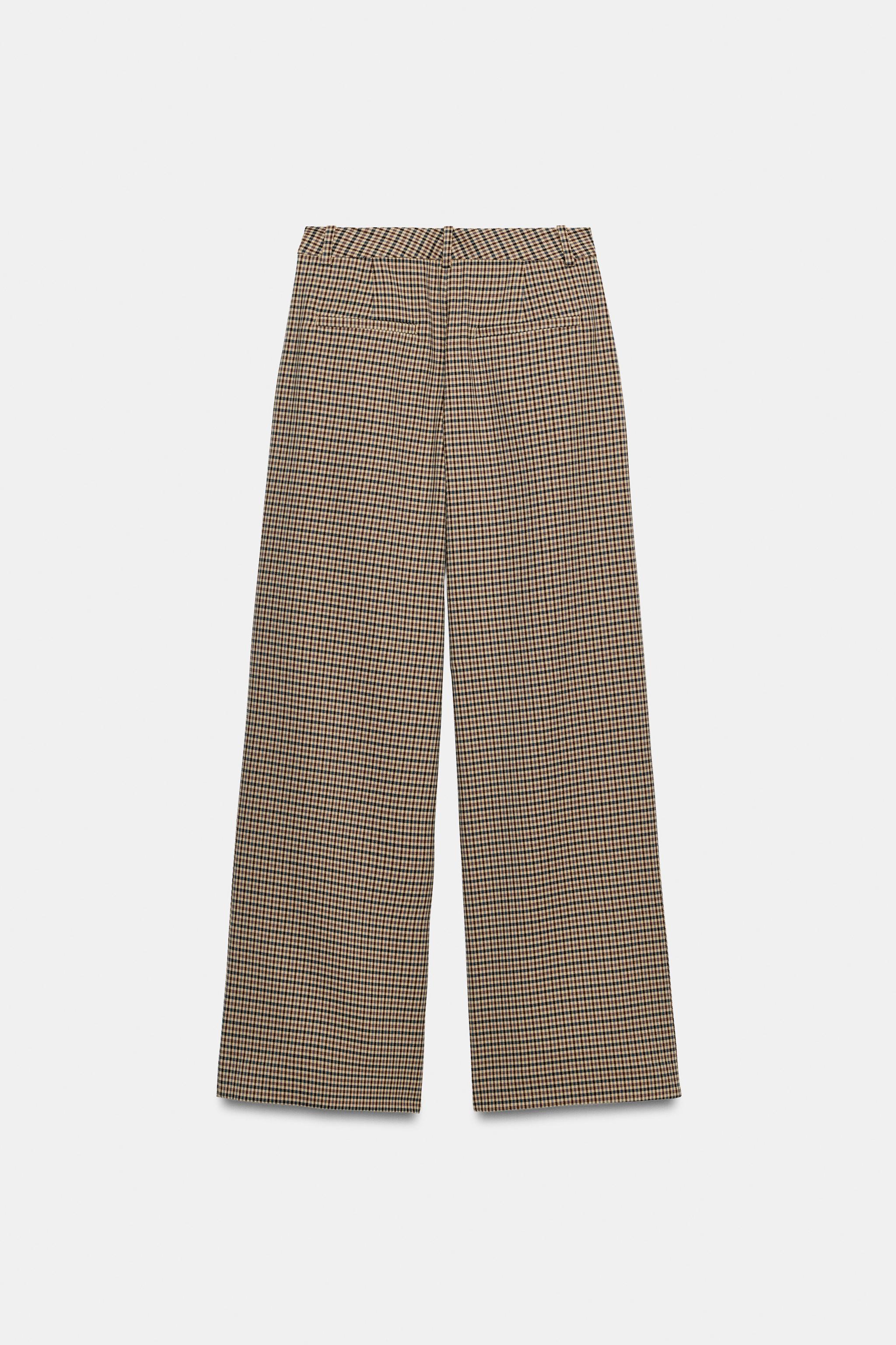 WIDE-LEG PLAID PANTS