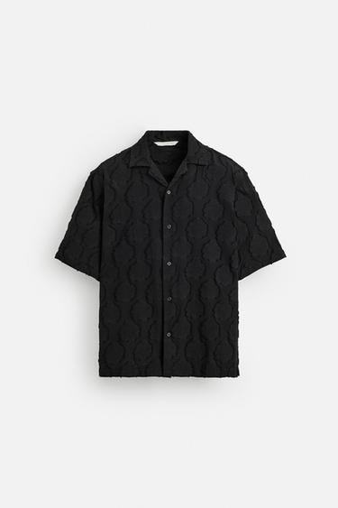 CAMISA JACQUARD TEXTURA - Negro de Zara