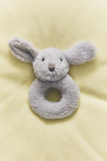 Zara CHILDREN’S BUNNY PLUSH TOY RATTLE - Gray