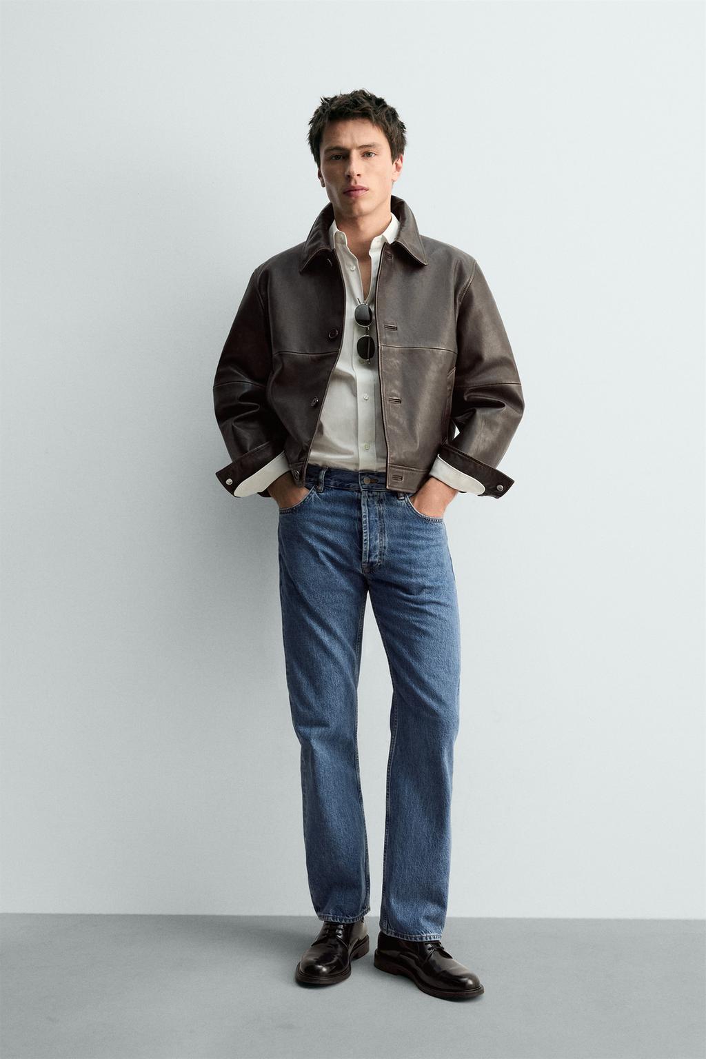 ZARA CROPPED NAPA LEATHER JACKET