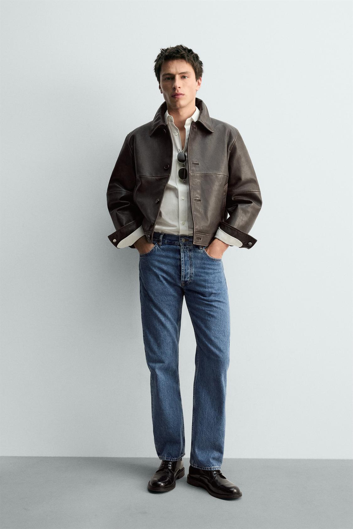 КОЖАНАЯ КУРТКА УКОРОЧЕННОГО ПОКРОЯ ZARA, ВЫПУЩЕННАЯ ОГРАНИЧЕННЫМ ТИРАЖОМ