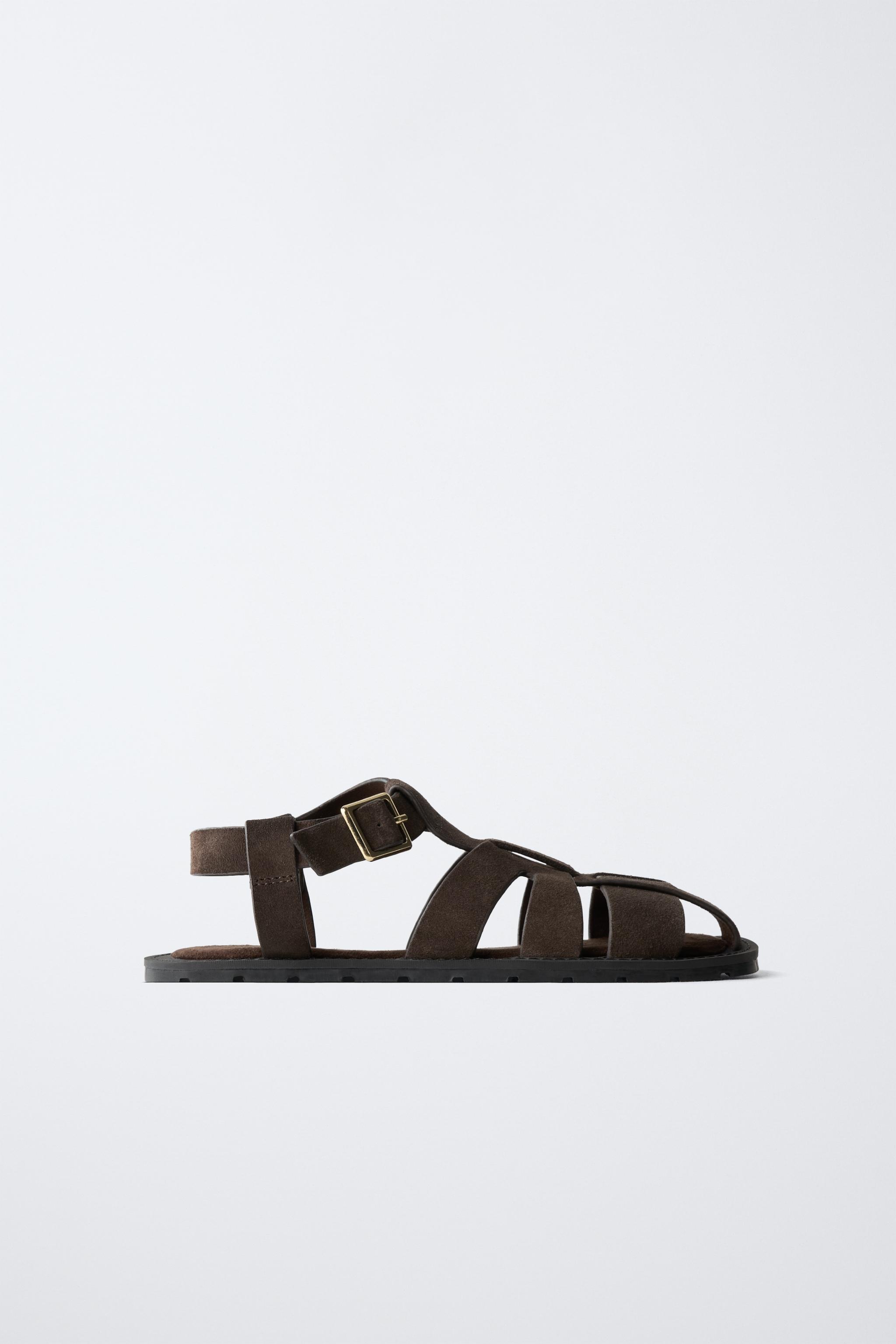 SANDALES STYLE PLAGE EN CUIR