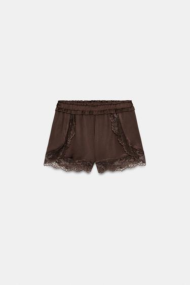 COMBINED LACE SHORTS - Brown by Zara - Image 4