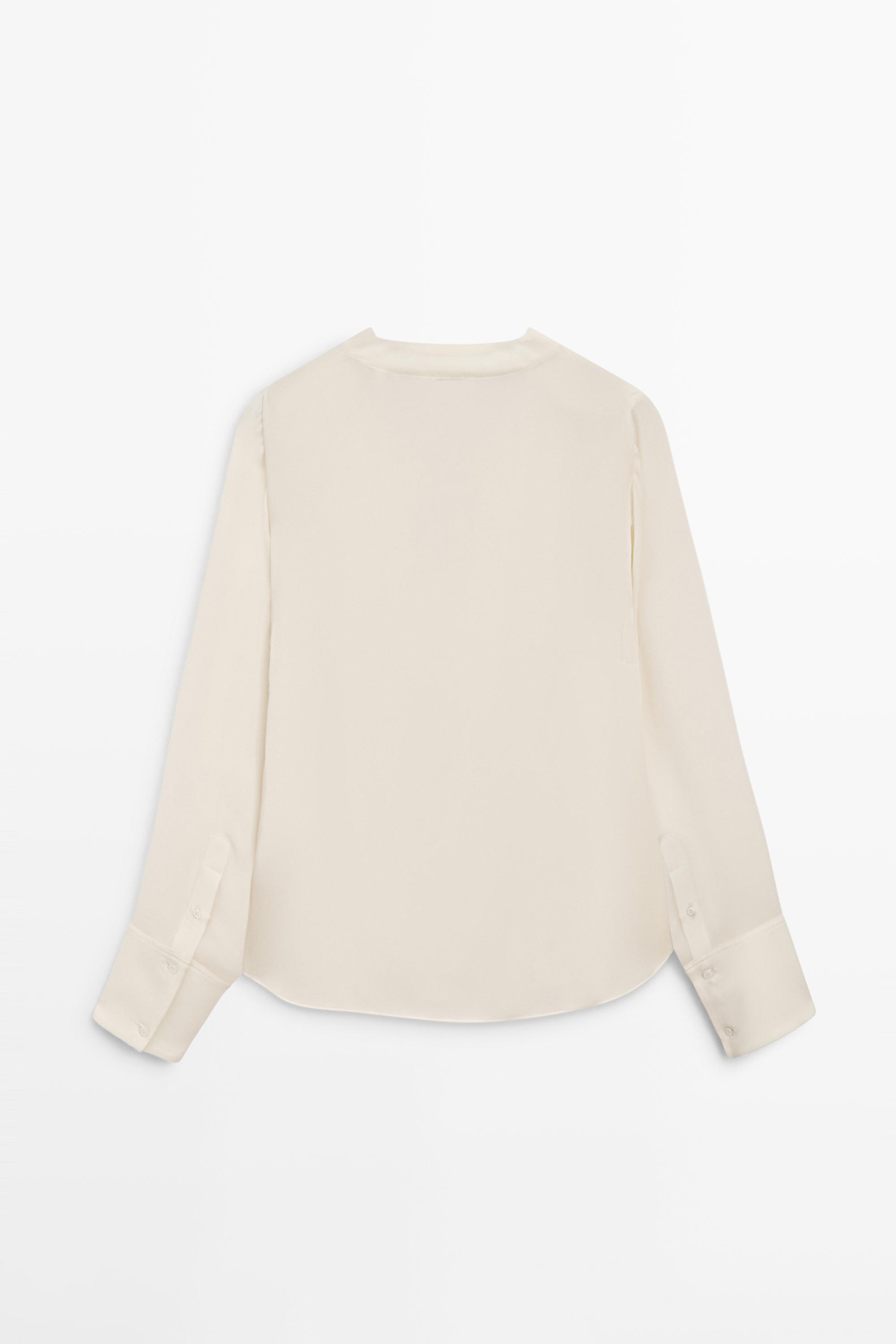 Flowing silk blouse with cowl neckline - STUDIO