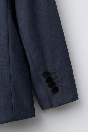 TEXTURED BLAZER - Mid-blue by Zara - Image 3