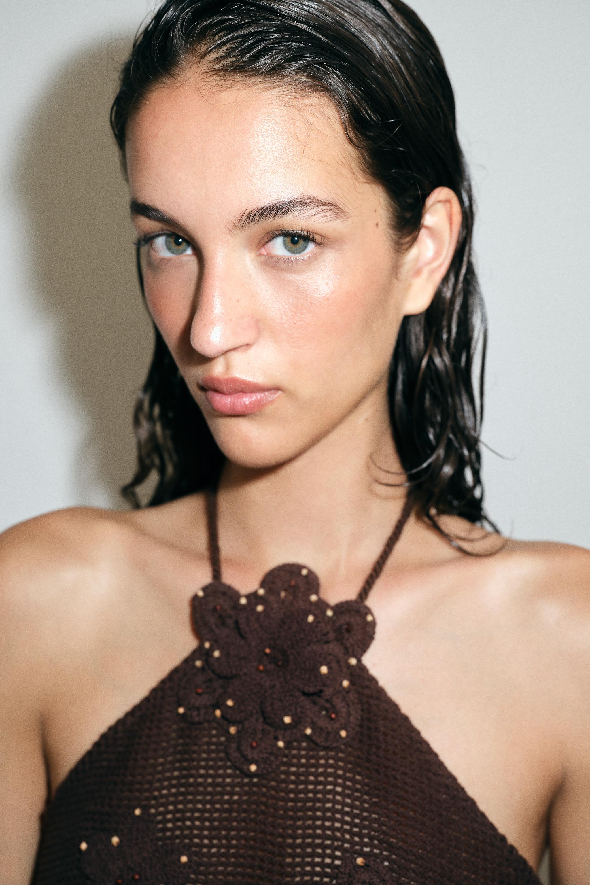 BEADED CROCHET CROP TOP