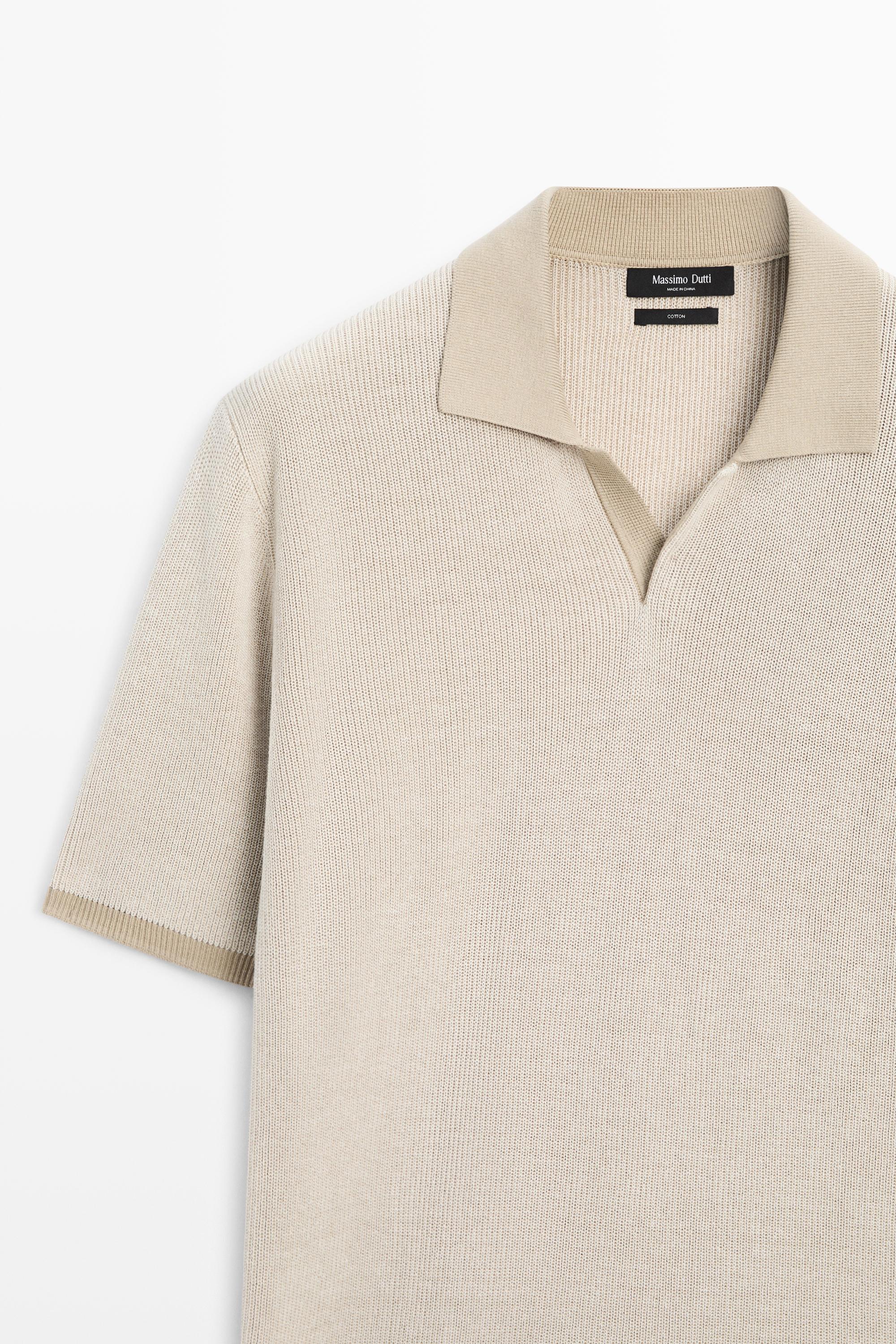 100% Cotton knit polo sweater