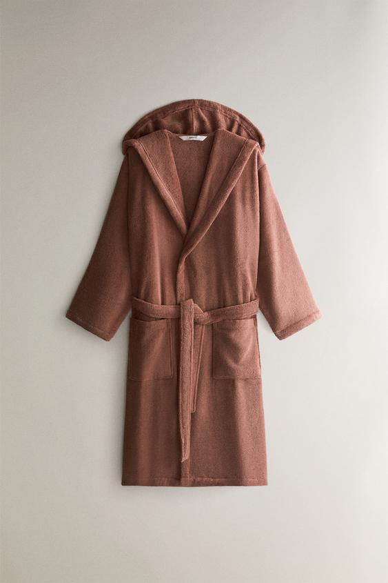 EXTRA SOFT HOODED BATHROBE (380 GXM²) - dark russet by Zara - Image 0