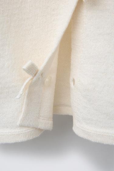 GILET EN MAILLE NŒUDS - Écru de Zara - Image 3