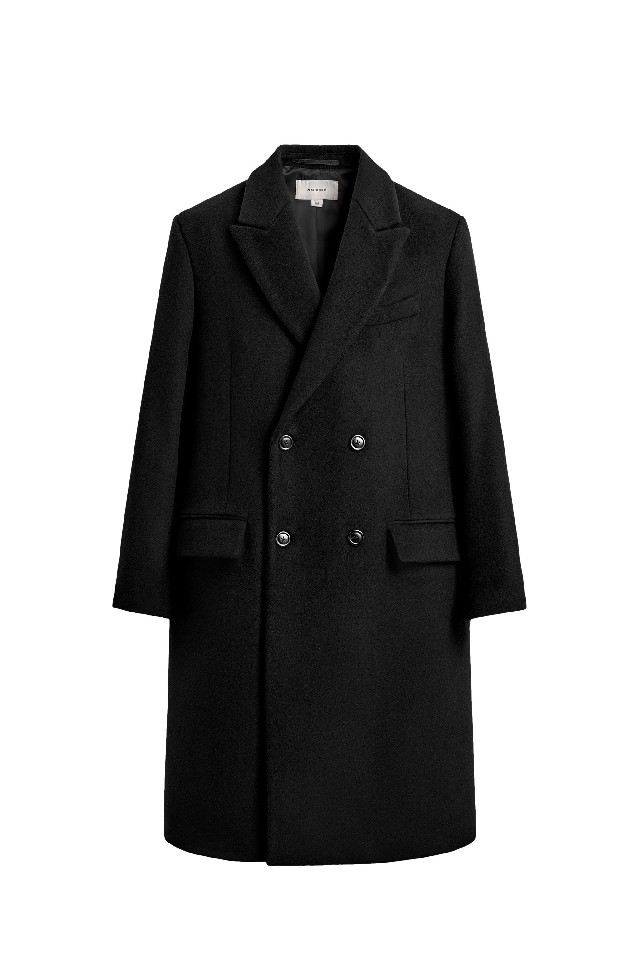 MANTECO®ウール混ダブルブレストコート - ブラック | ZARA Japan / 日本