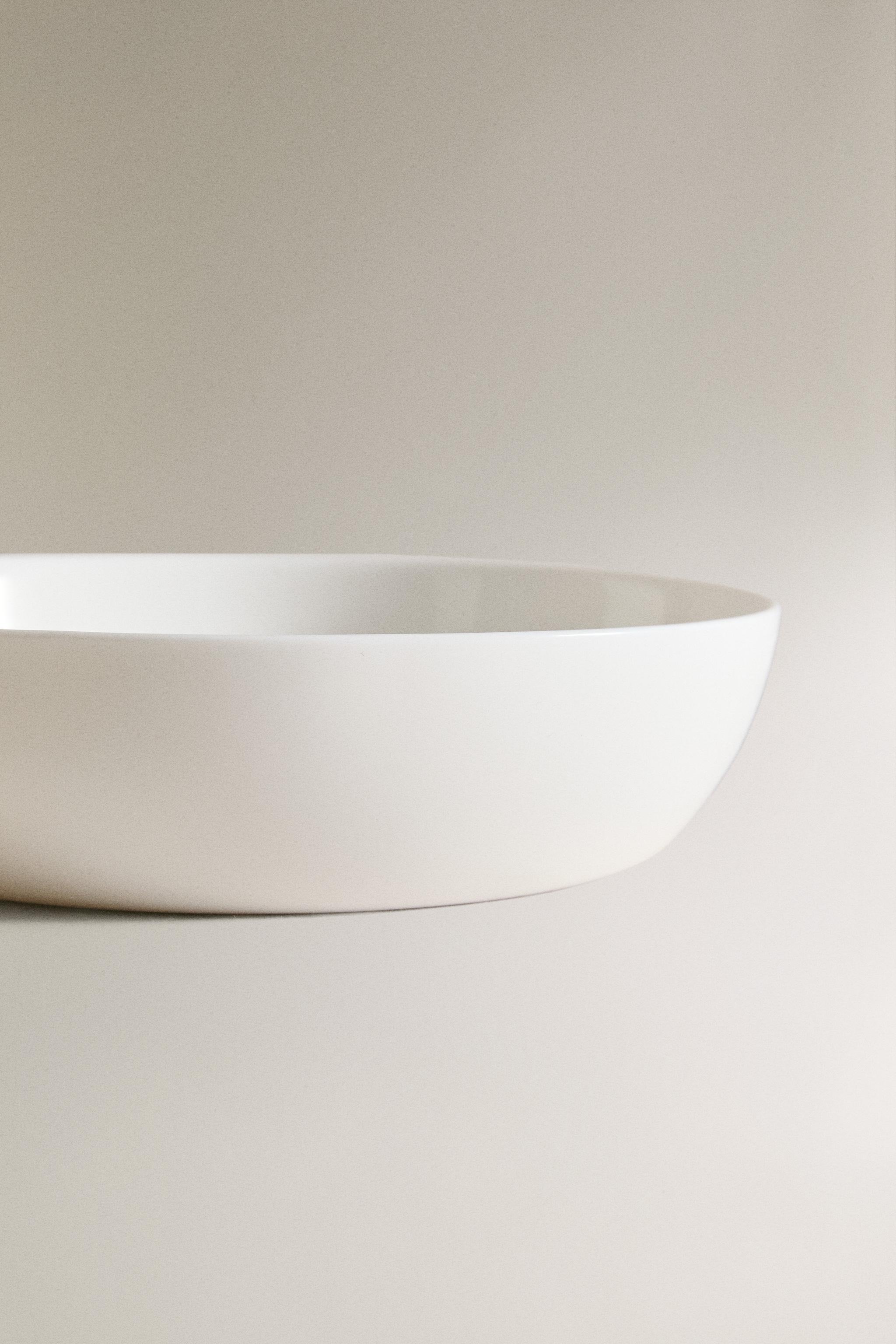 WHITE GLASS SOUP PLATE