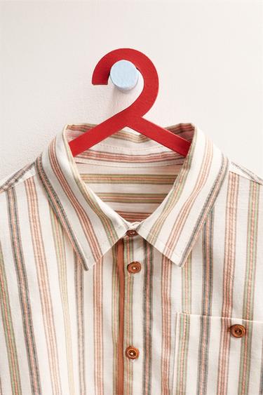 ZARA TIMELESS - STRIPED SHIRT WITH POCKET - Orange by Zara - Image 2