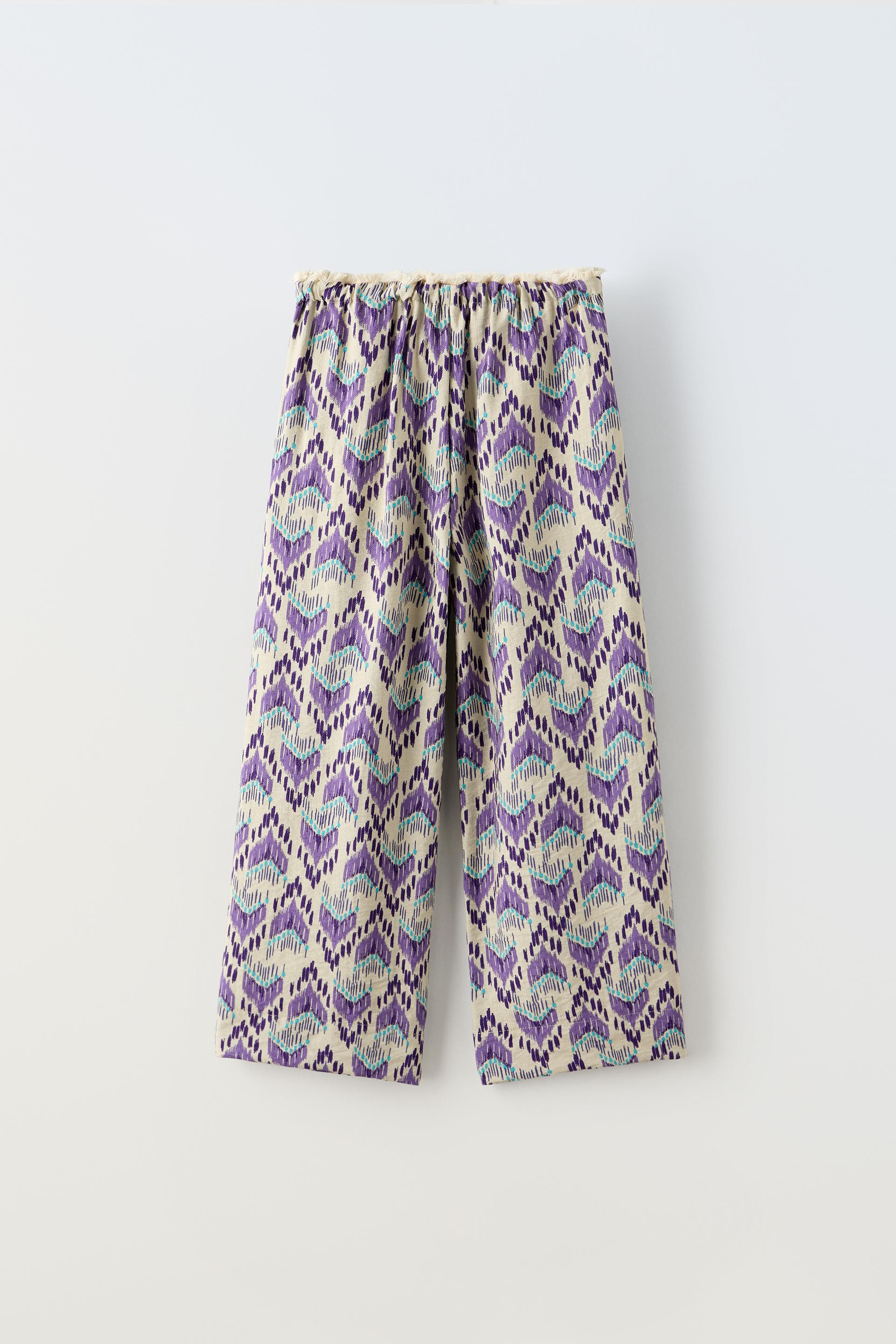 Zara Trousers Purple Size: XS