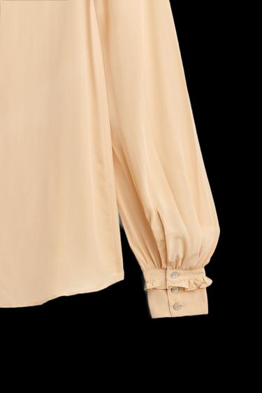 ROMANTIC SHIRT WITH BOW LIMITED EDITION - Peach by Zara