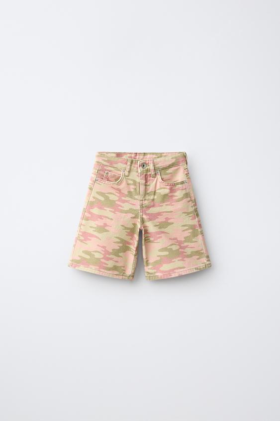 Zaras LÅNGA SHORTS MED MÖNSTER - Rosa - Bild 0