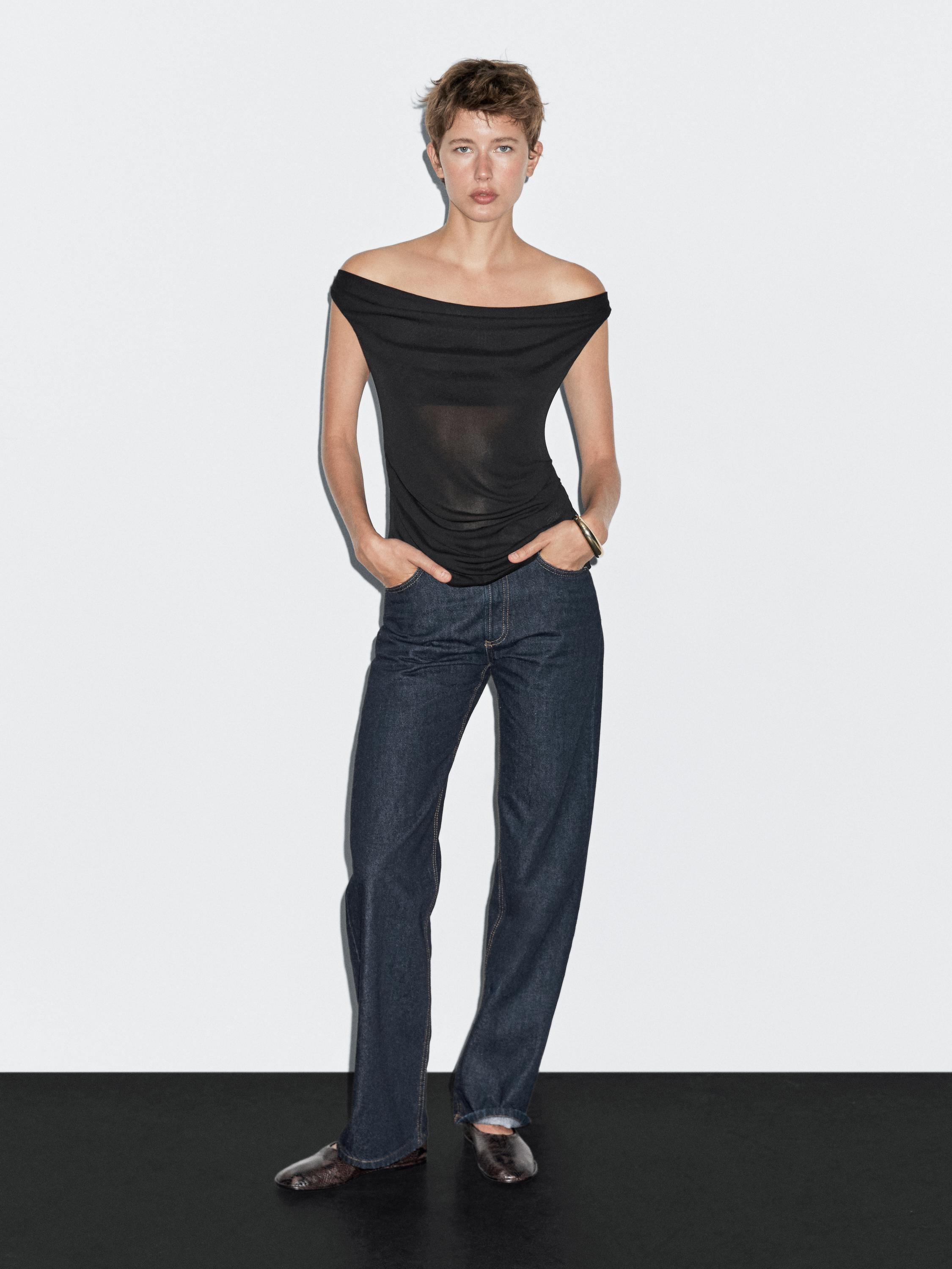 売れ筋商品|||マッシモ ドゥッティ Tシャツ レディース トップス DRAPED WITH KNOT DETAIL - Top - dark brown Draped cotton top with knot detail · Cream, Red, Brown