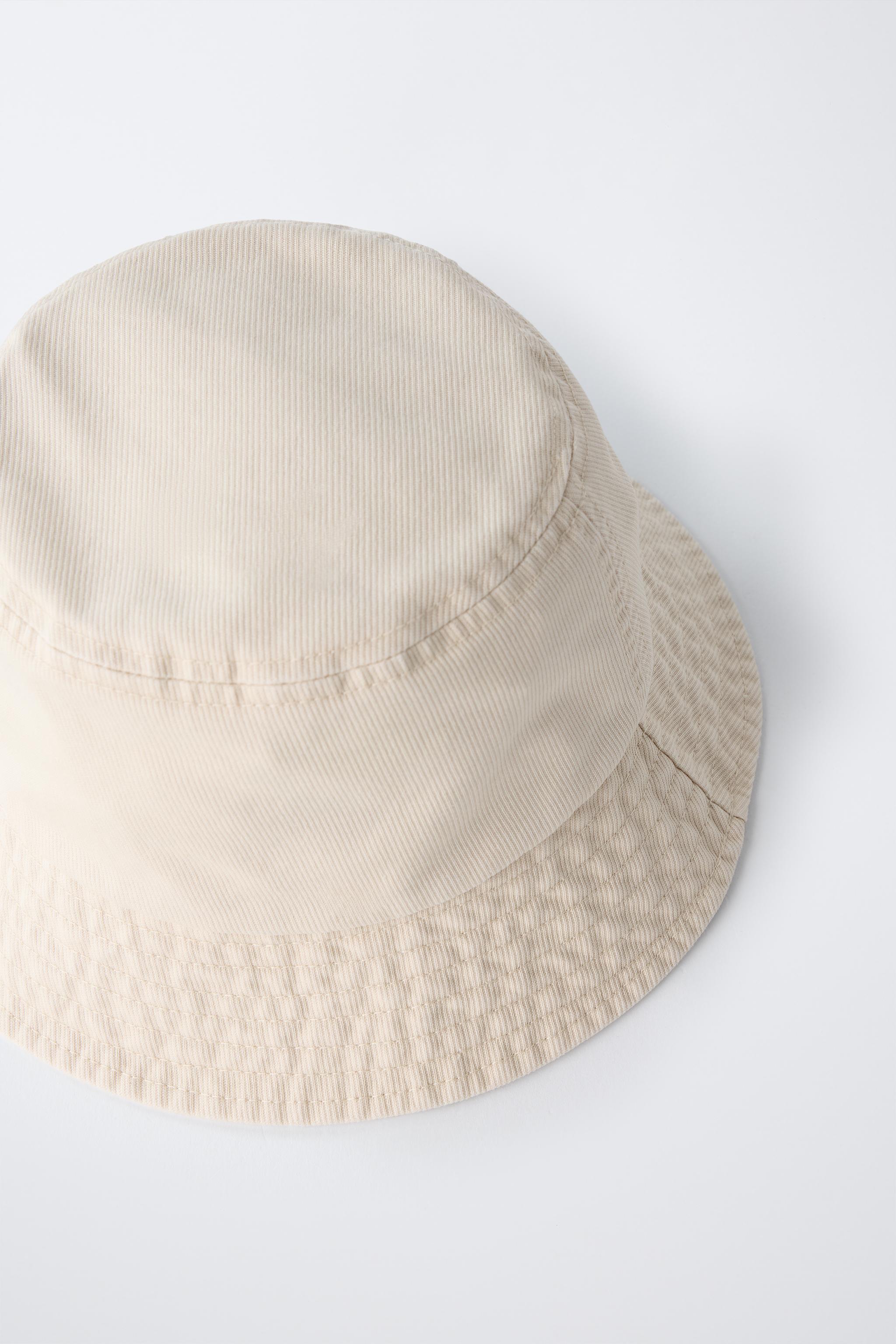 ★ドイツ発*ZARA*新作*ウォッシュ加工バケットハット/ECRU★ CONTRAST EMBROIDERY BUCKET HAT - Ecru | ZARA United States