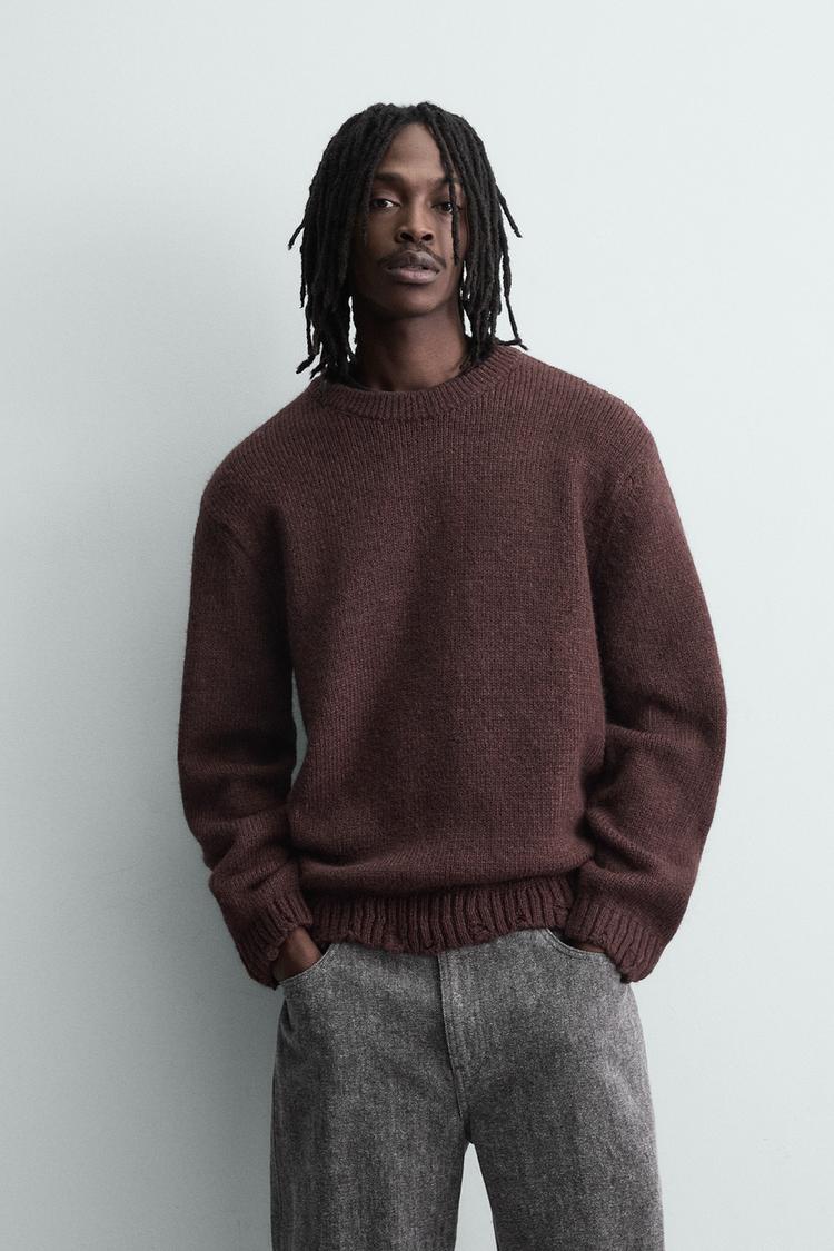 ZARA RIPPED-EFFECT JUMPER
