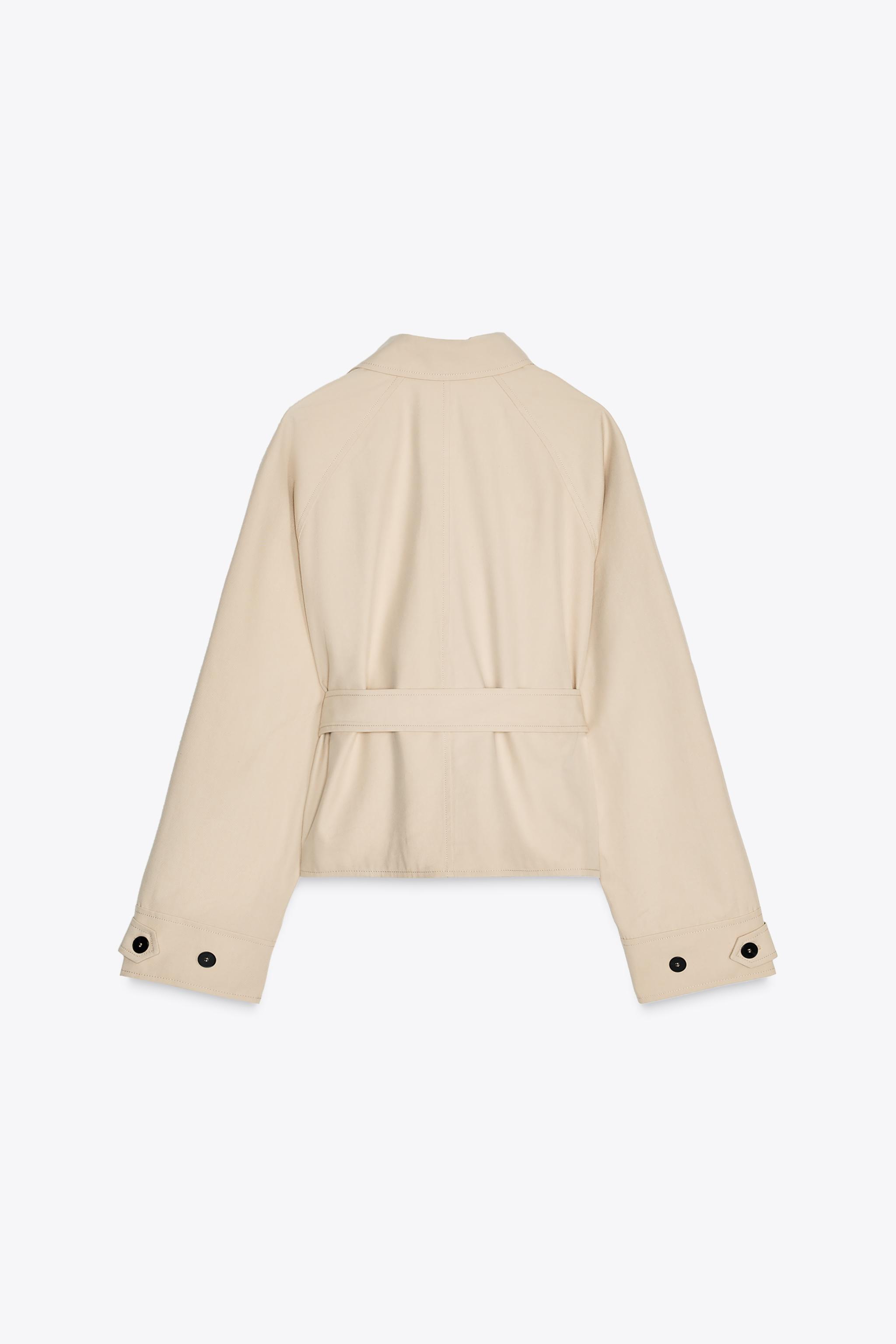 【ZARA】ショートトレンチコート ベルト付き 5063/716/704 ZARA】ショートトレンチコート ベルト付き 5063/716/704 (ZARA