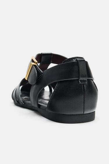 CHAUSSURES PLATES STYLE CANGREJERA À BRIDES - Noir de Zara - Image 4