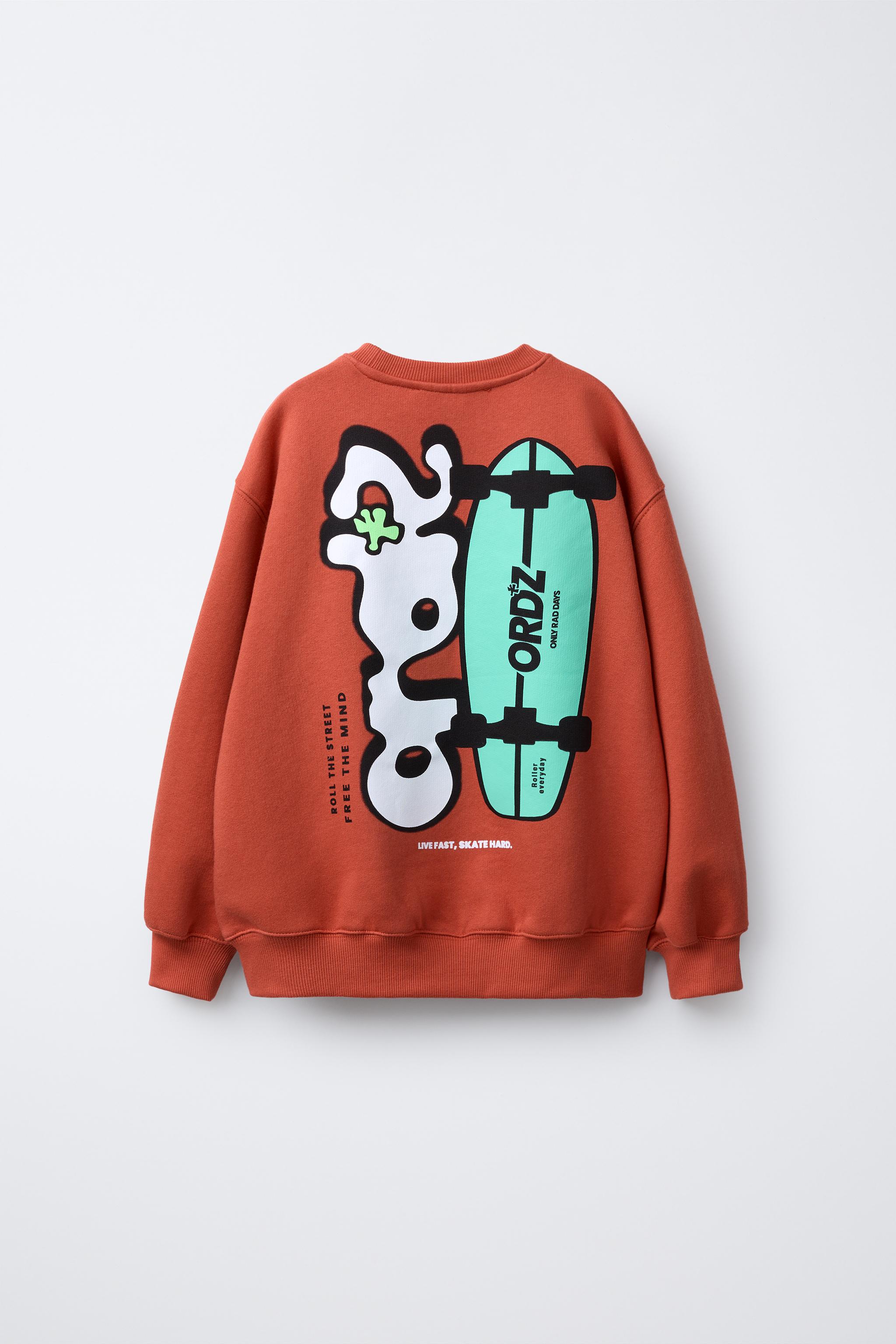 SWEATSHIRT COM ESTAMPADO EM RELEVO Coral ZARA Portugal