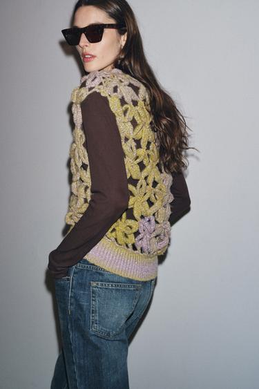 OMBRE CROCHET KNIT VEST - Multicoloured by Zara