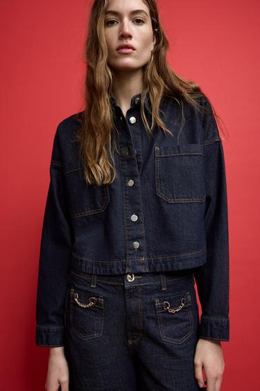 CAMISA DENIM BOLSILLOS - Azul de Zara