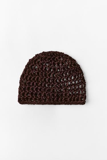 BONNET CALOT TRESSÉ - Marron de Zara