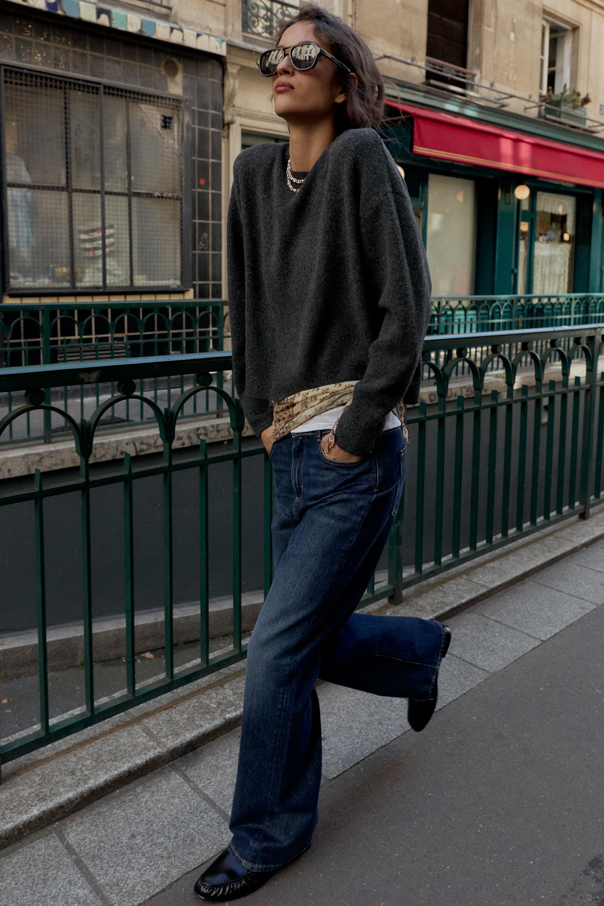 ソフトタッチニットセーター - チャコールグレーマール | ZARA Japan