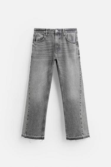 JEANS FLARE FIT - Gris de Zara