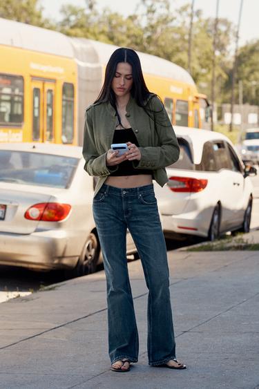 Zara LEPRŠAVI SAKO S PROŠIVIMA – Kaki