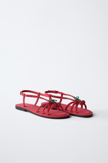 SANDALES CERISES - Rouge de Zara