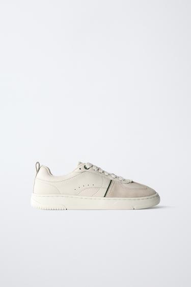 LEATHER PLIMSOLLS - White by Zara