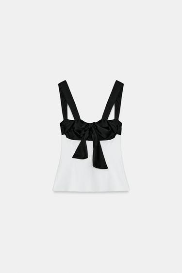 TOP AVEC NŒUD AU DOS - Blanc de Zara - Image 6