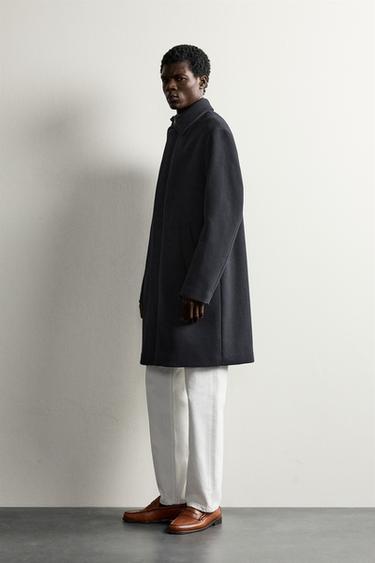 REGULAR FIT DETACHABLE COLLAR COAT — Navy blue 2